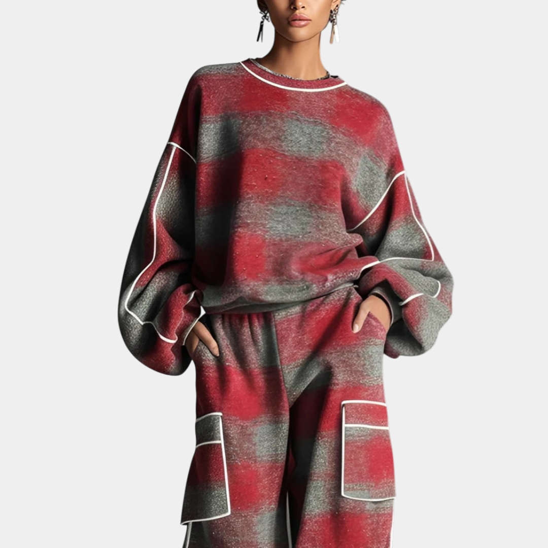 Carmen | Conjunto de Felpa y Pantalones Color Block