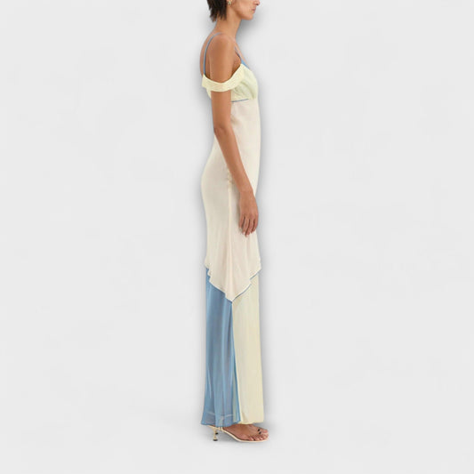 Alora - Vestido midi Thames con detalles en insertos