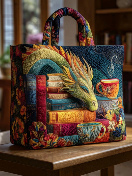Dragón Lector | Bolso Artesanal Acolchado