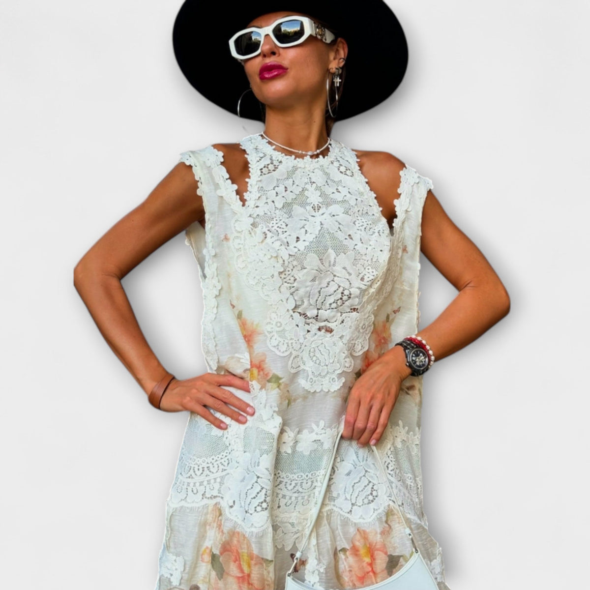 Lottie - Vestido Maxi Elegante de Encaje Kelly