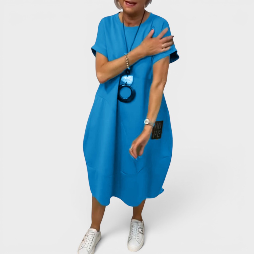 Nicole | Vestido midi fluido con bolsillos