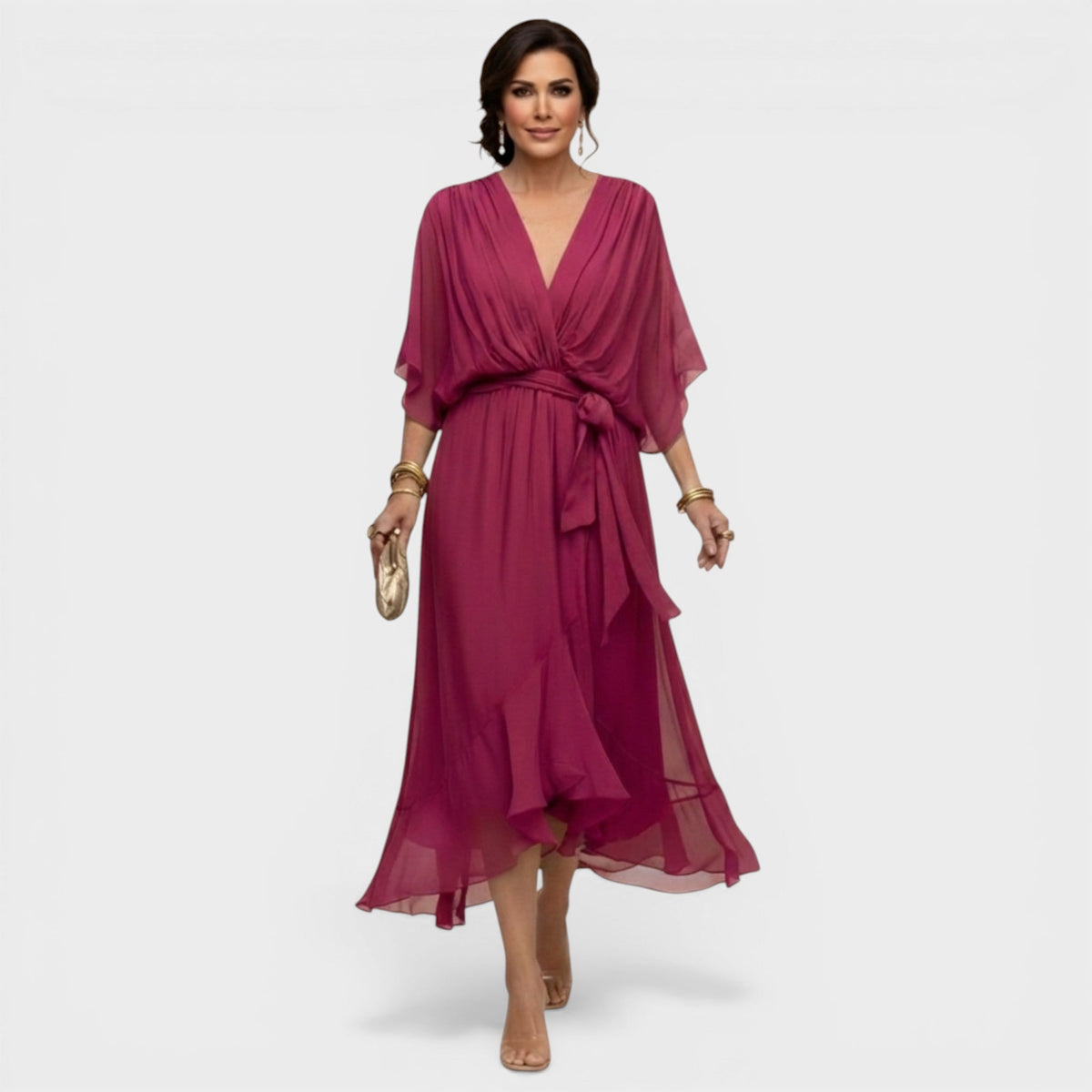 Monika | Vestido elegante de chiffon