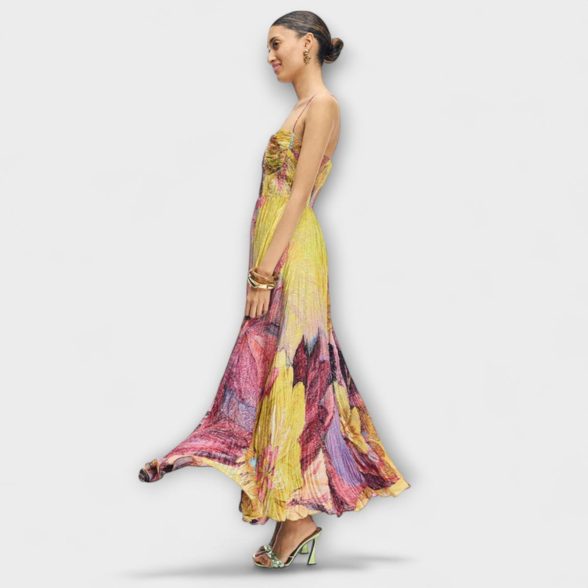 Kiara - Vestido maxi con un vibrante motivo Ikat