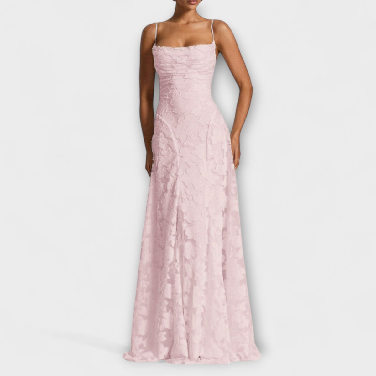 Emberly - Elegante vestido maxi en jacquard