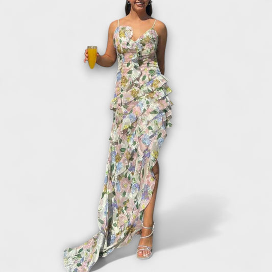 Indie - Vestido con volantes y estampados