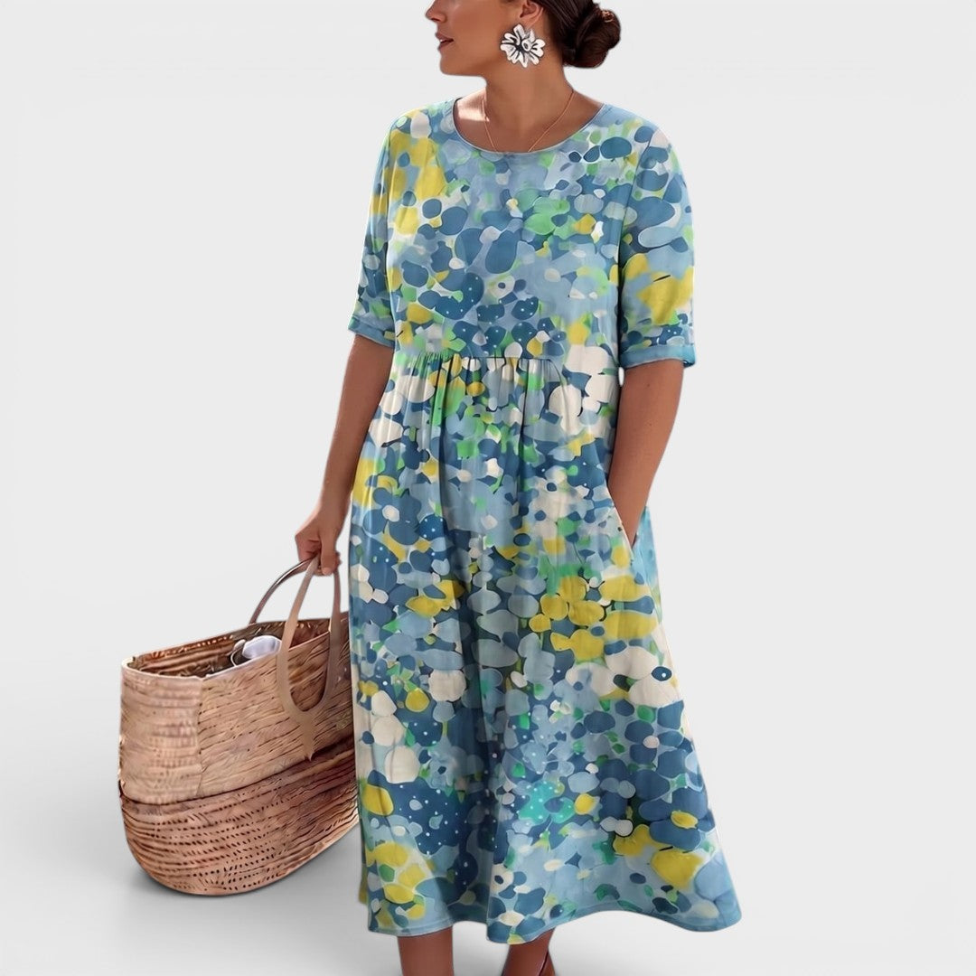 Hélène | Elegante vestido midi floral de verano