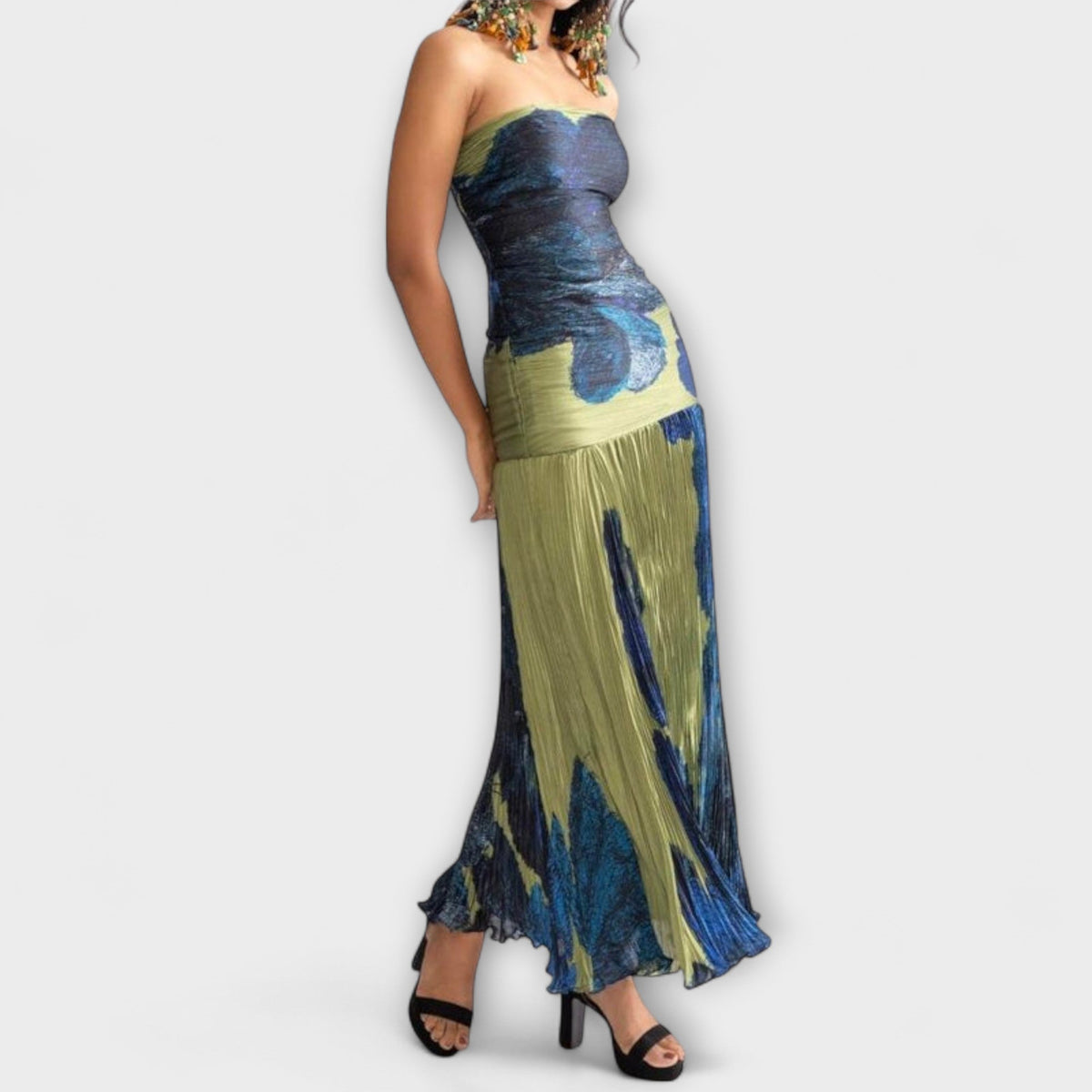 Noelle - Vestido midi sin tirantes