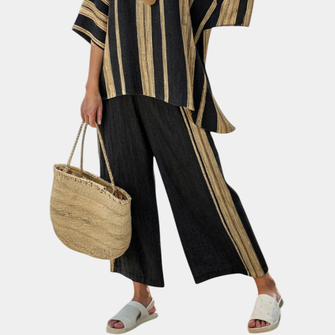 Laure | Camiseta Oversize A Rayas Y Pantalones Cómodos