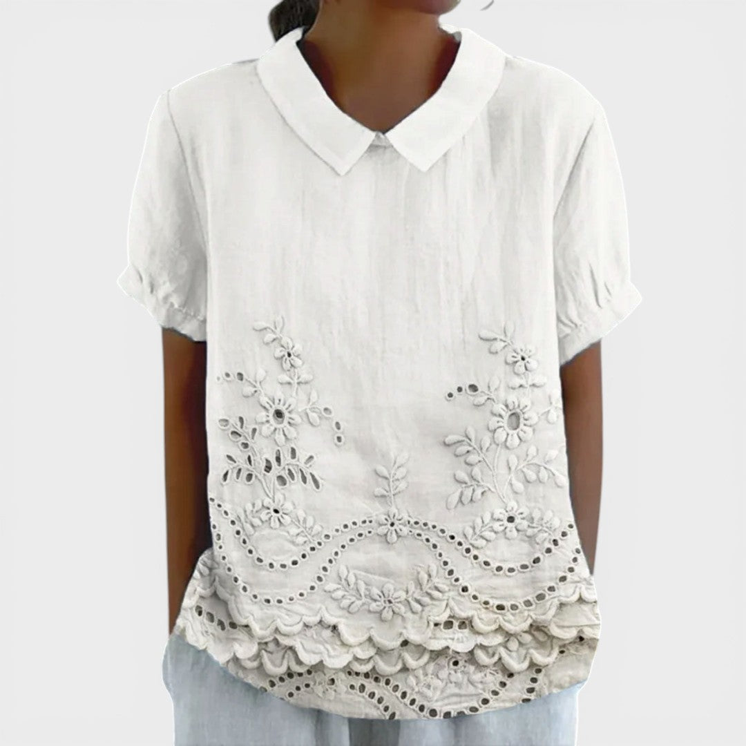 Zlata | Camisa con bordado floral