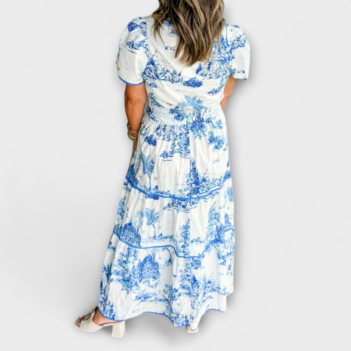 Eliza - Vestido maxi con motivo clásico
