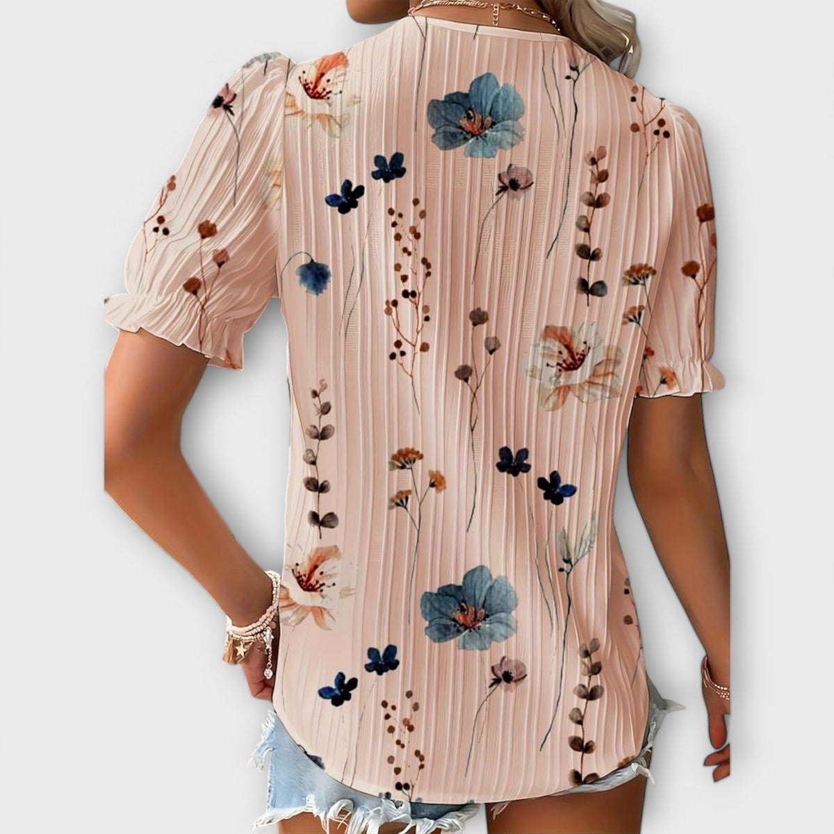 Emily - Blusa de moda con escote en V