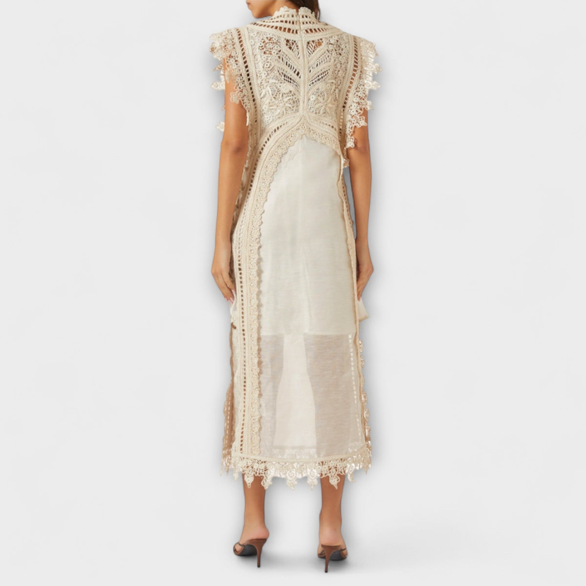 Mira - Vestidos maxi en organza abiertos