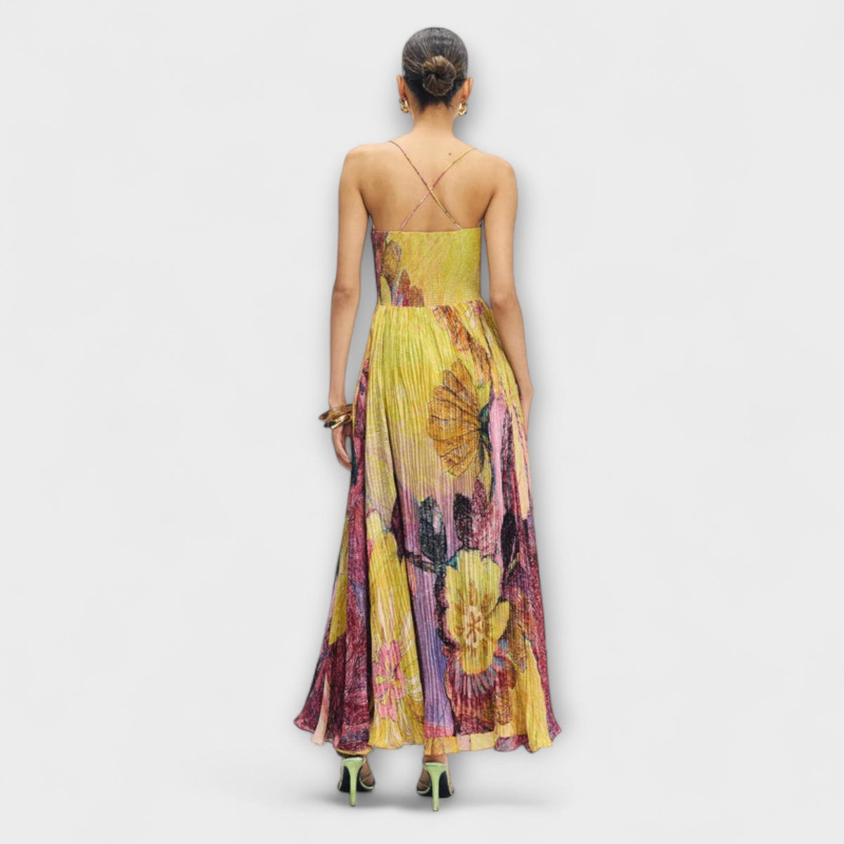 Kiara - Vestido maxi con un vibrante motivo Ikat
