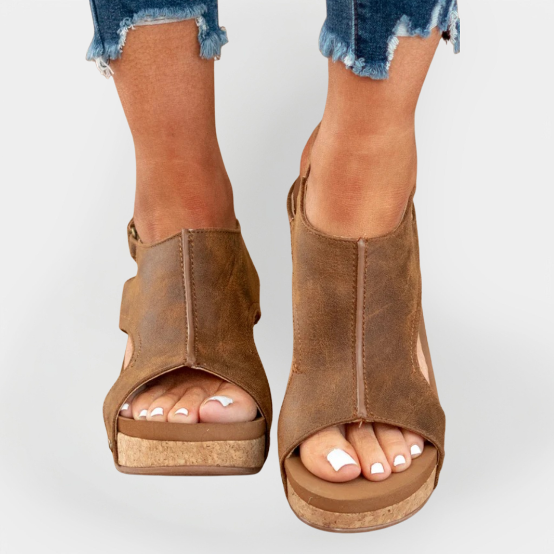 Sandalias con plataforma de ante