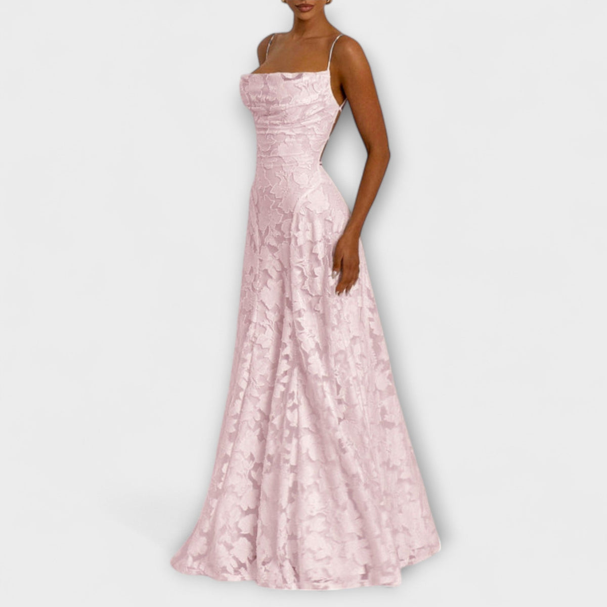 Emberly - Elegante vestido maxi en jacquard