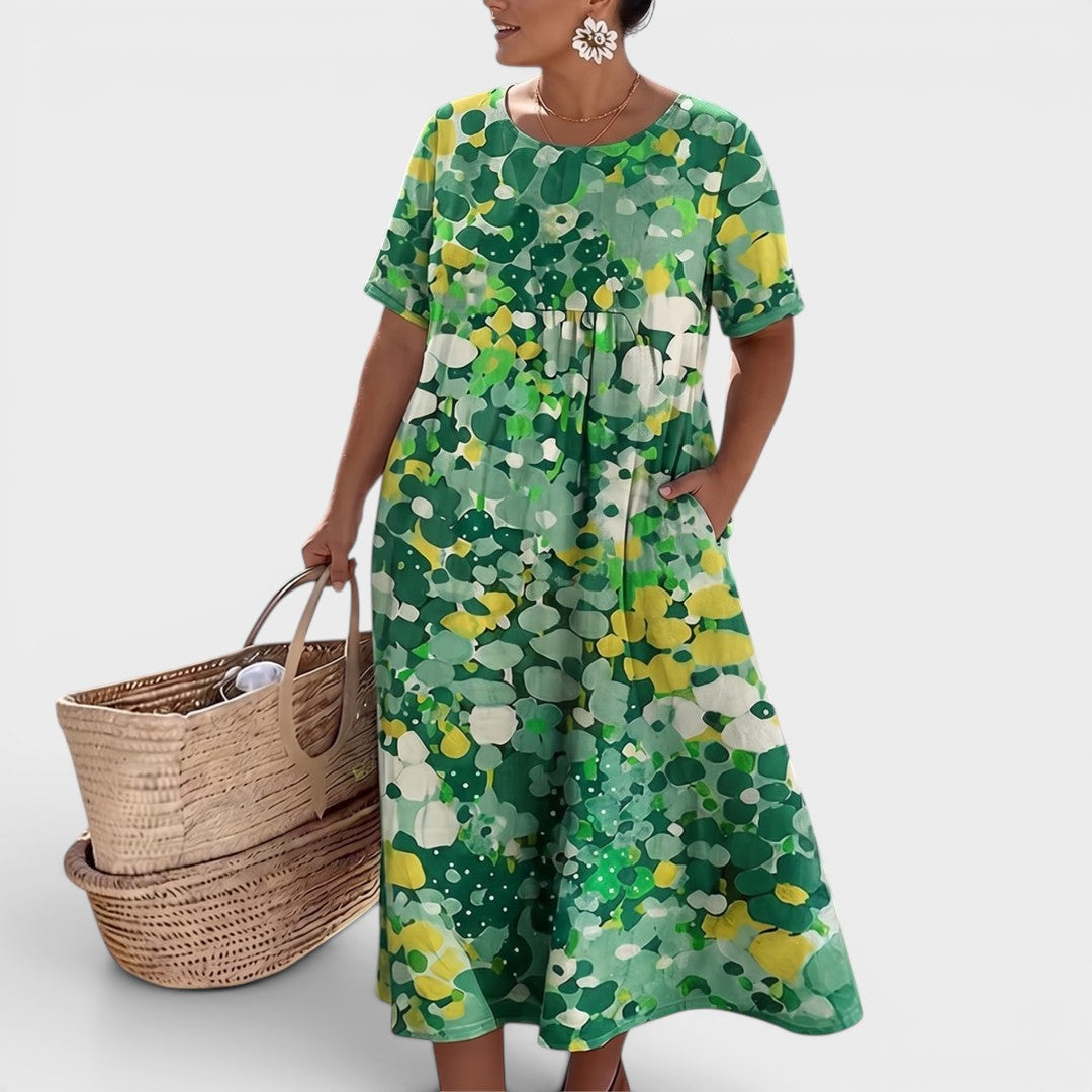 Hélène | Elegante vestido midi floral de verano