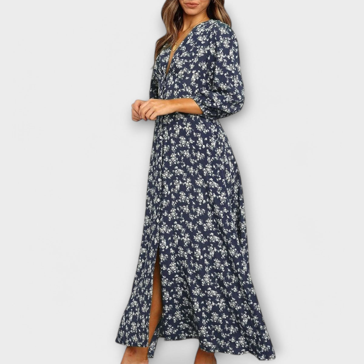 Vestido maxi con motivos florales para mujeres