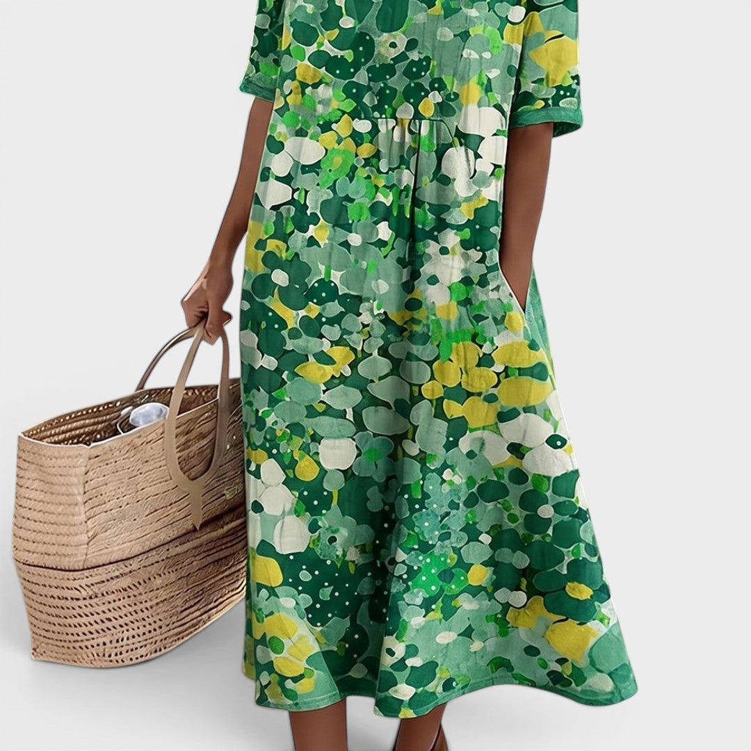 Hélène | Elegante vestido midi floral de verano