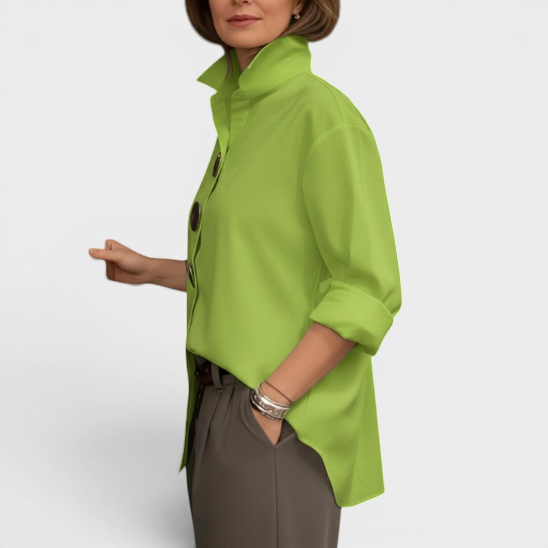 Élodie™ | Blusa chic con cuello alto