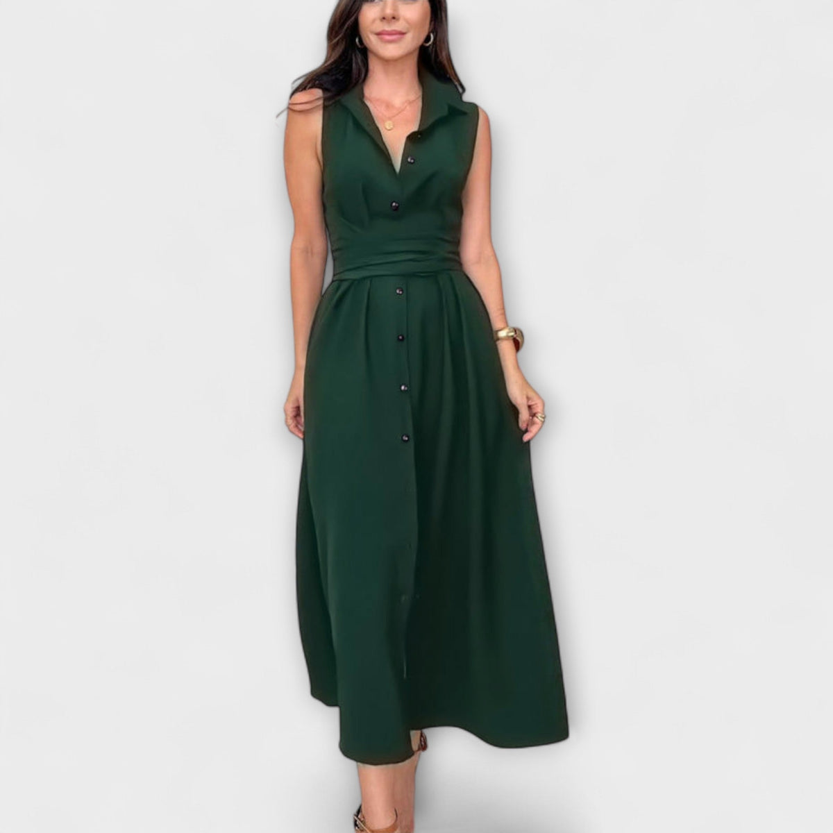 Mira - Impresionantes vestidos midi con cierre uniforme y detalle de nudo