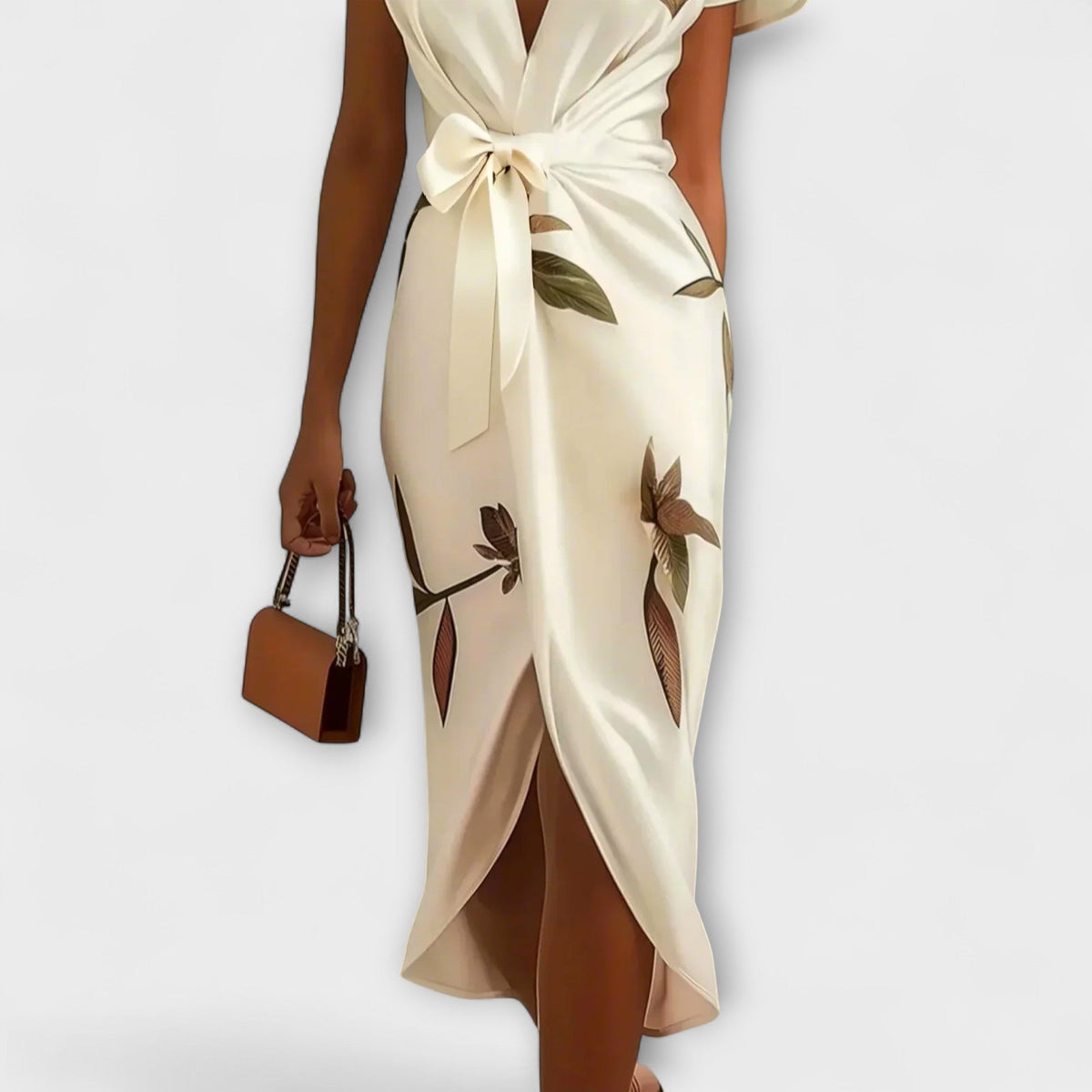 Vestido cruzado de satén