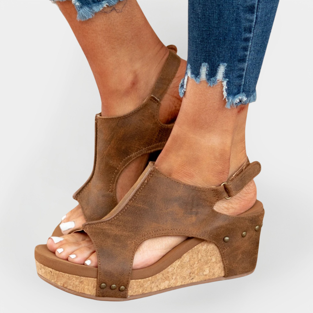 Sandalias con plataforma de ante