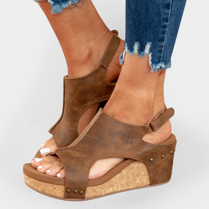 Sandalias con plataforma de ante