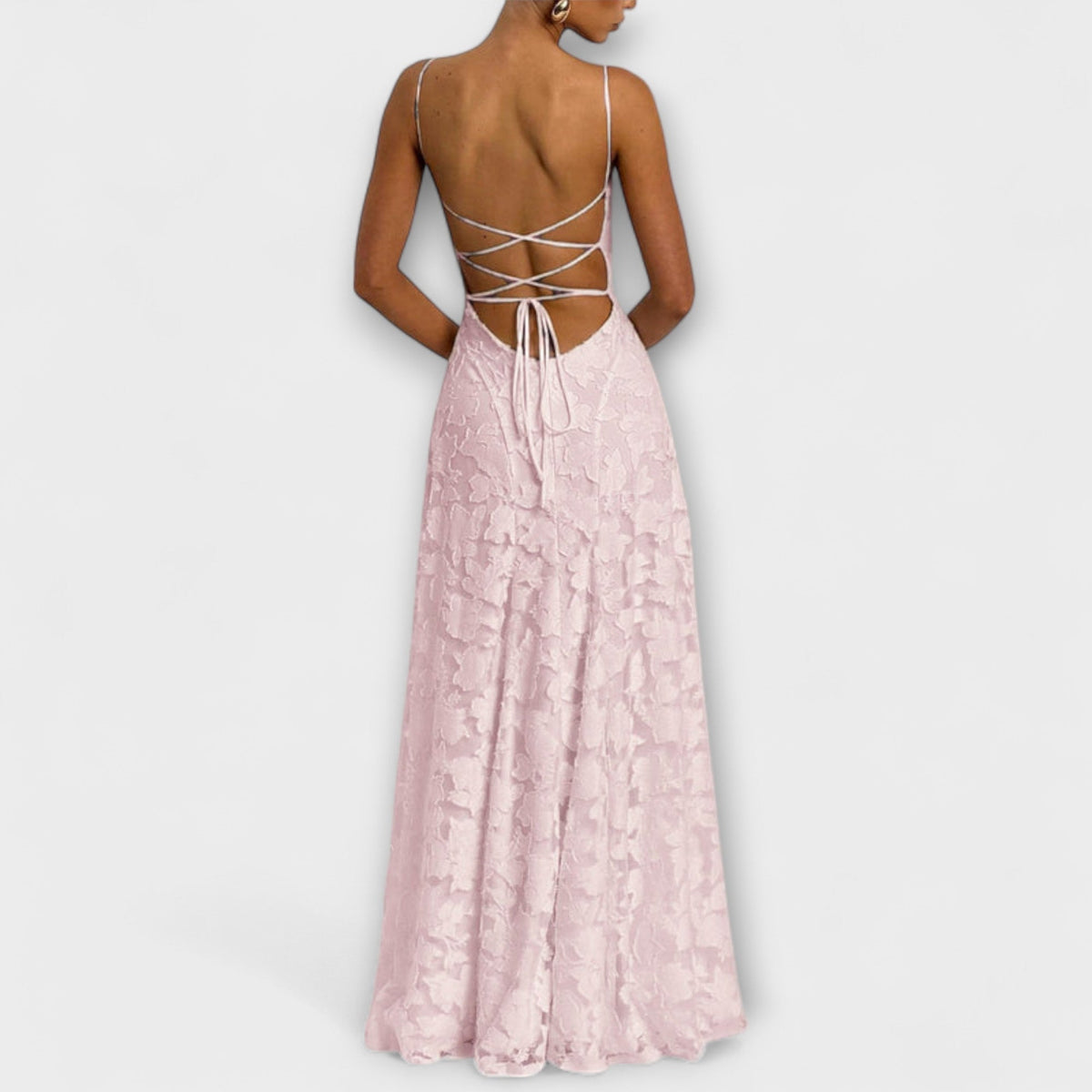Emberly - Elegante vestido maxi en jacquard