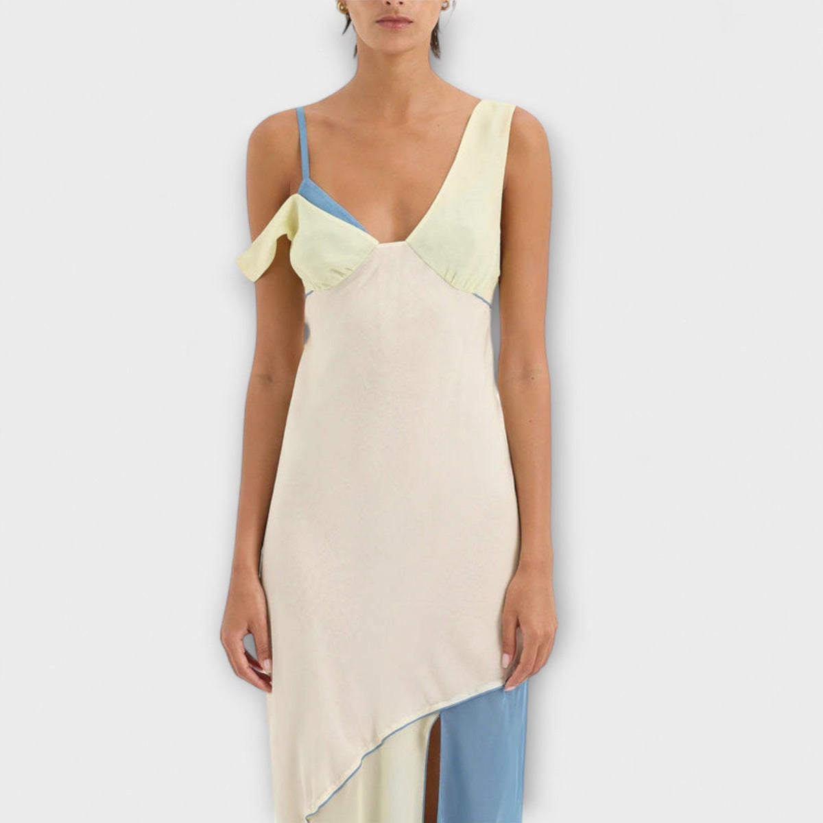 Alora - Vestido midi Thames con detalles en insertos