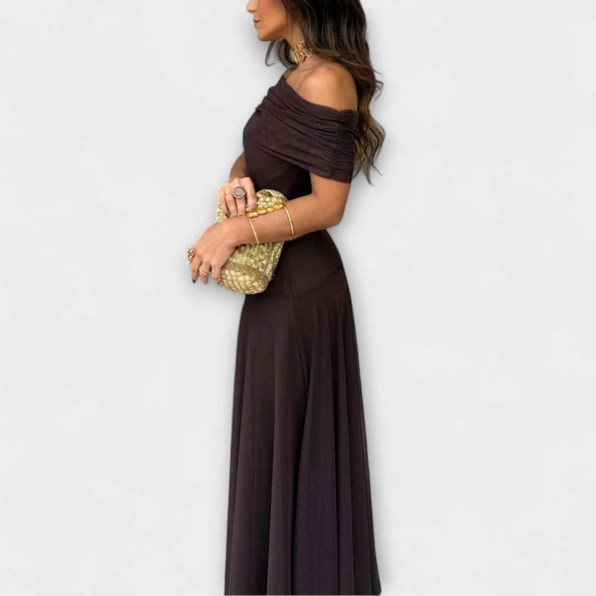 Louka - Vestido maxi Toledo de un solo hombro