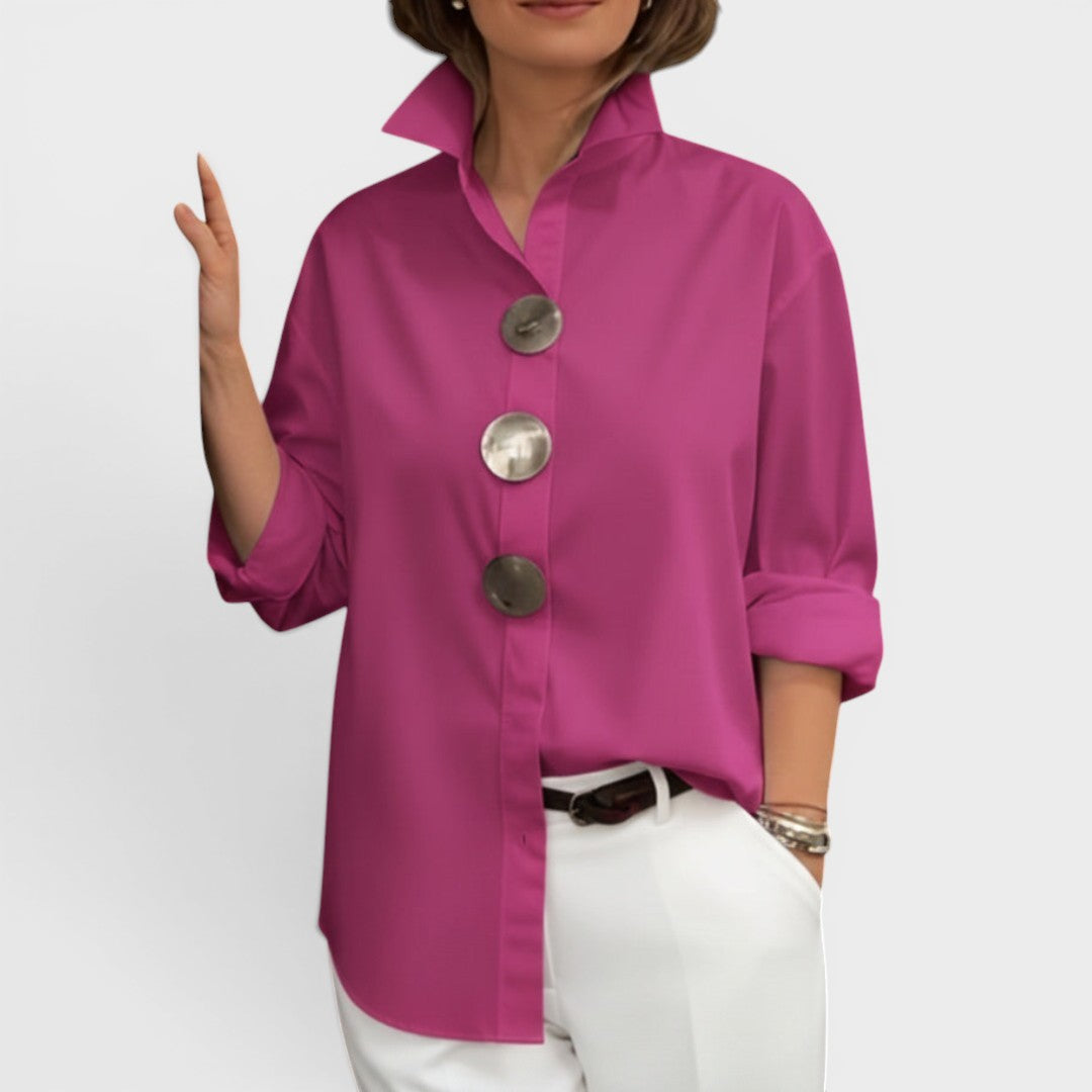 Élodie™ | Blusa chic con cuello alto