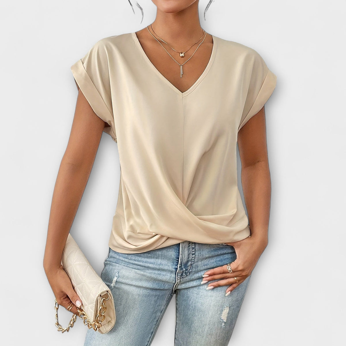 Eloise - Top con escote en V y detalle de lazo