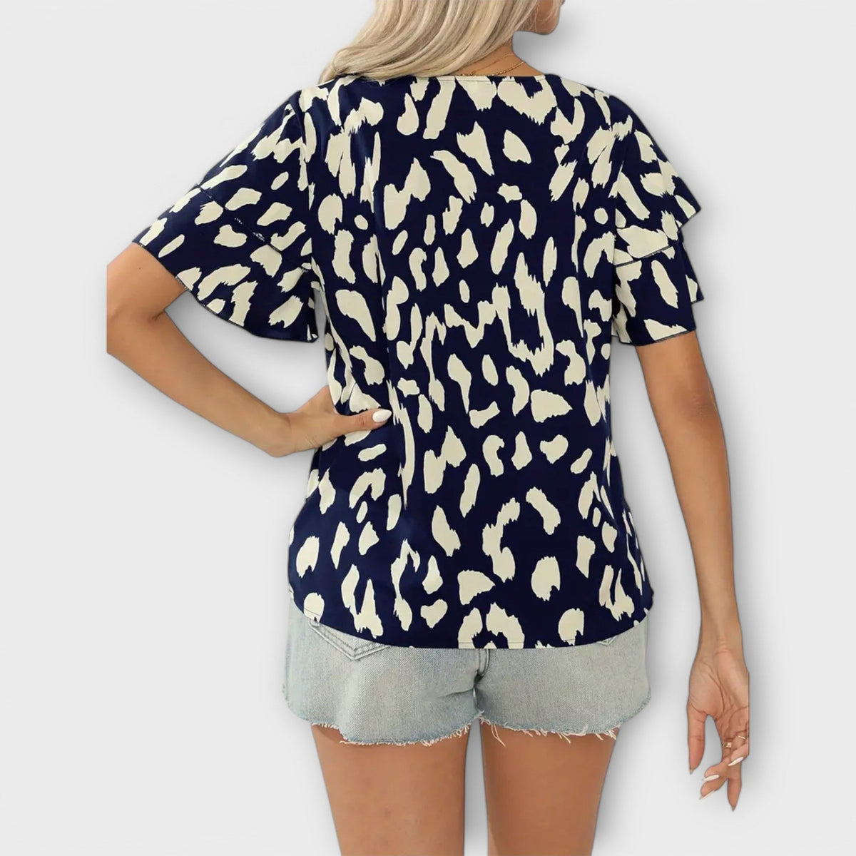 Evelyn - Blusa ajustable con cuello redondo