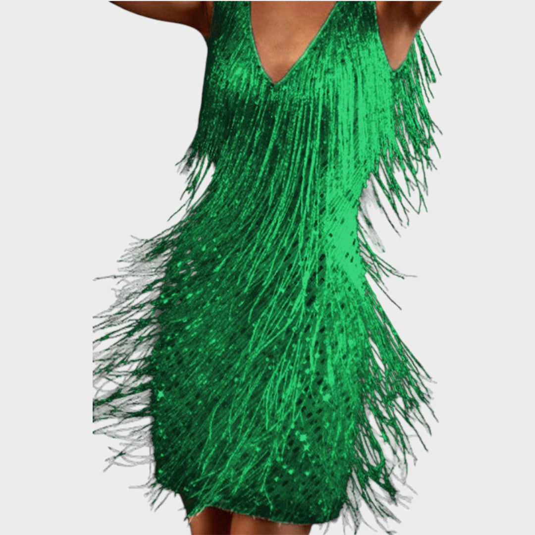 Tasa - Vestido mini con flecos