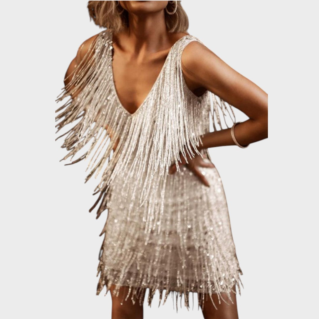 Tasa - Vestido mini con flecos