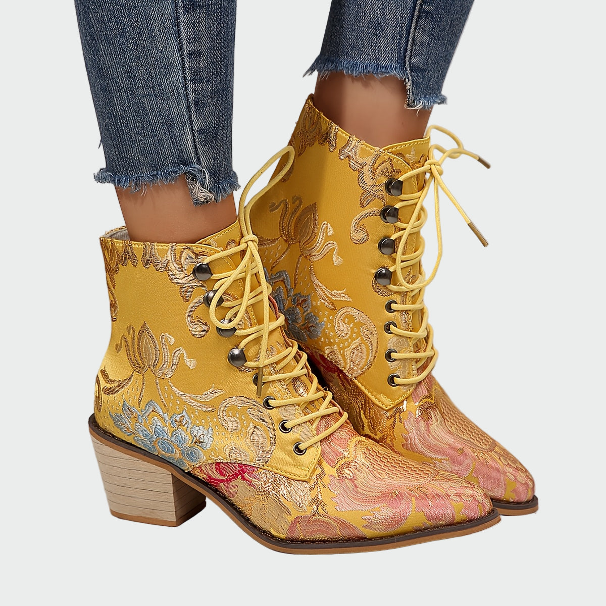Zapatos de piel con flores