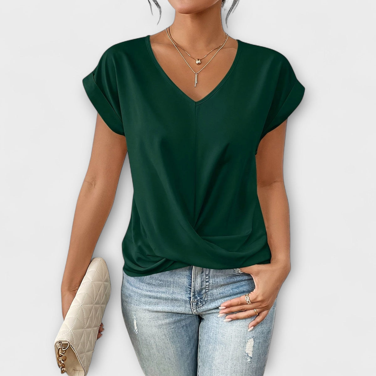 Eloise - Top con escote en V y detalle de lazo