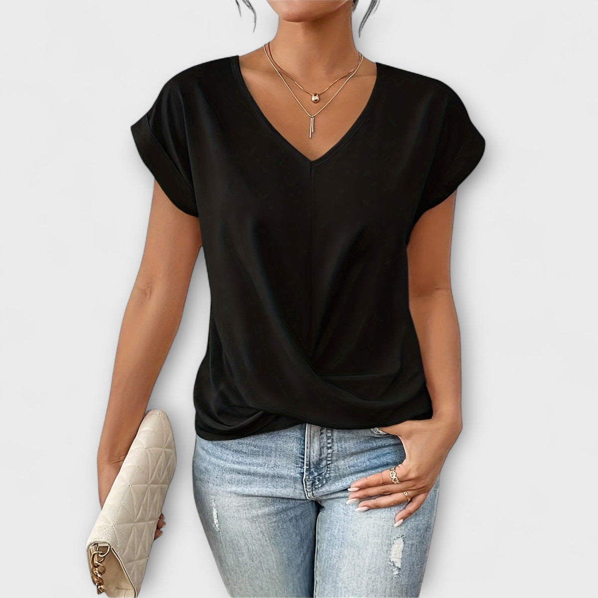 Eloise - Top con escote en V y detalle de lazo