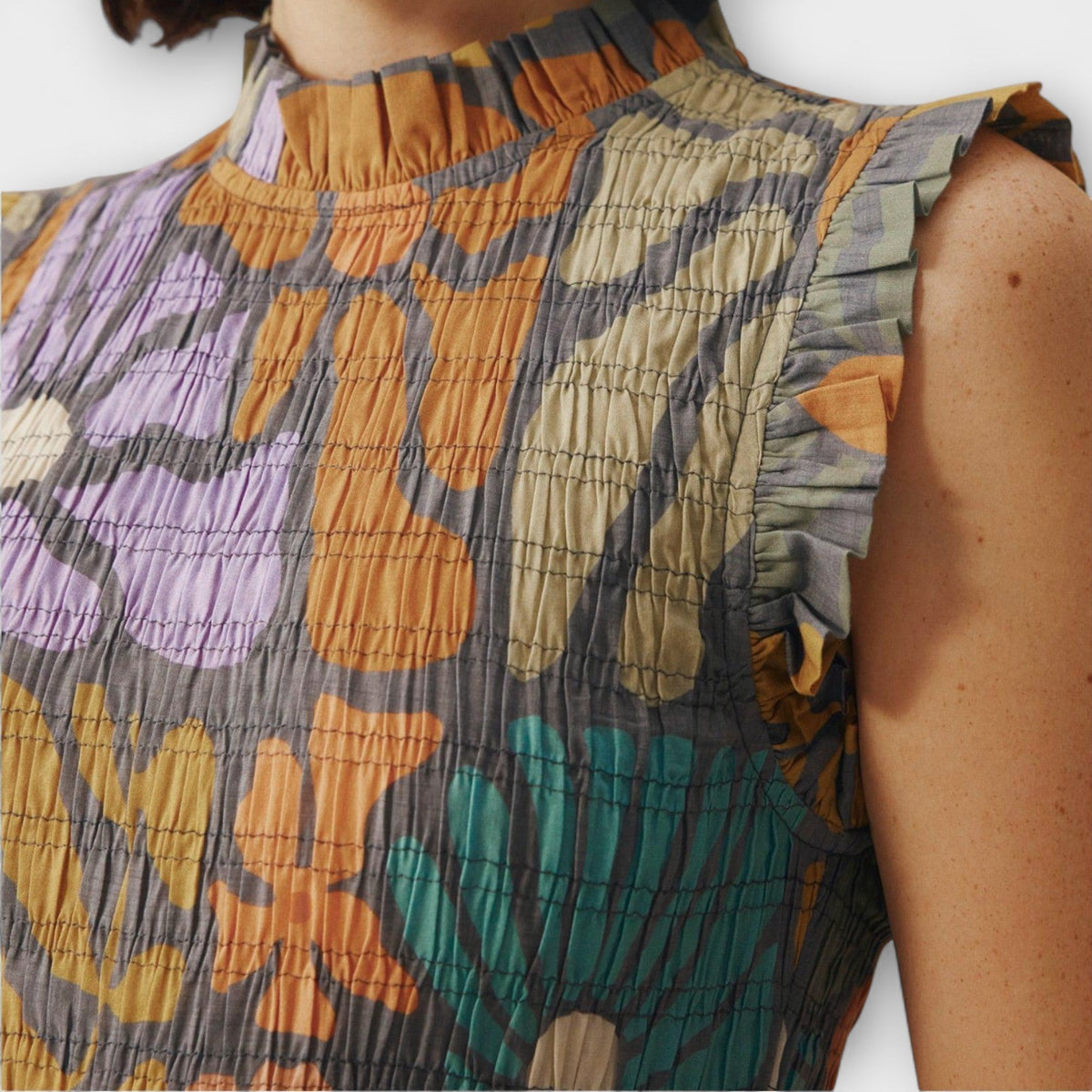Vestido midi botánico multicolor