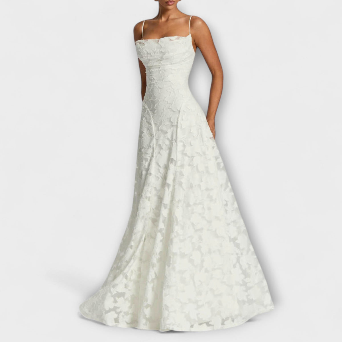 Emberly - Elegante vestido maxi en jacquard