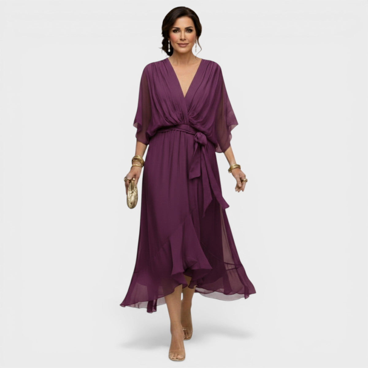 Monika | Vestido elegante de chiffon