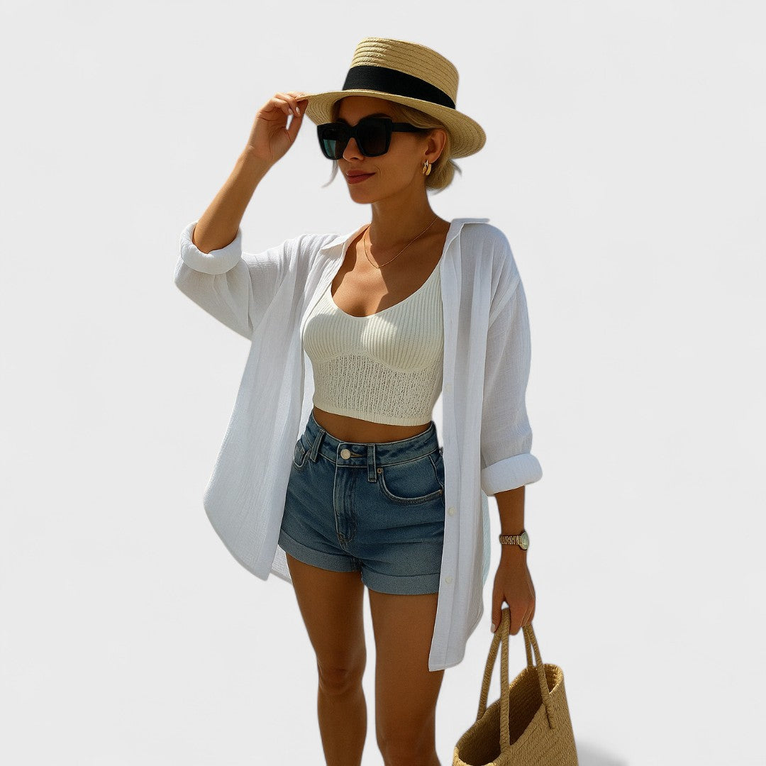 Irena - Blusa casual estilo Ibiza
