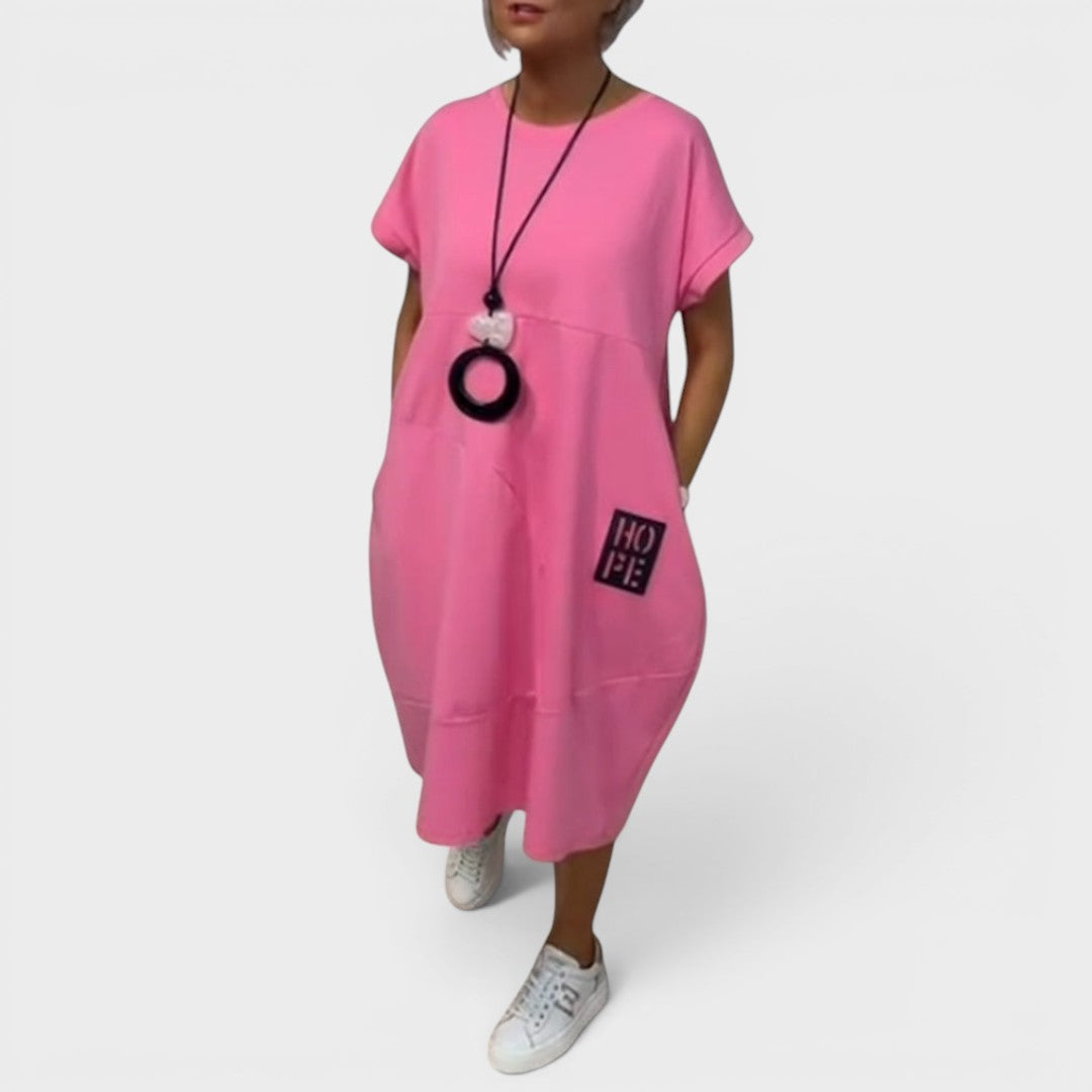 Nicole | Vestido midi fluido con bolsillos
