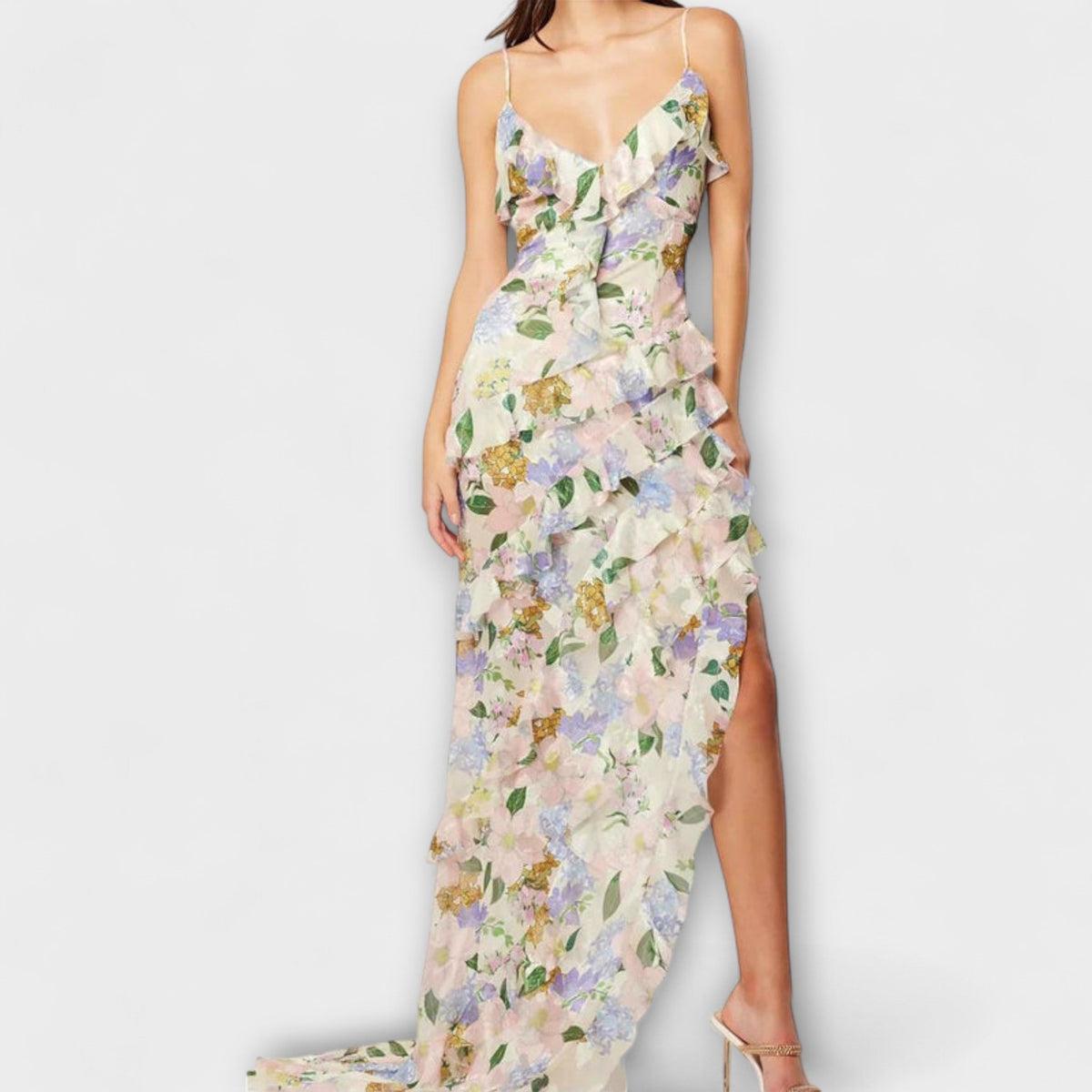 Indie - Vestido con volantes y estampados