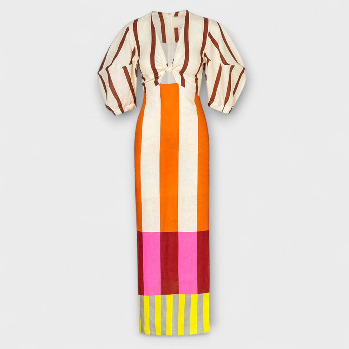 Kaya - Vestido maxi con escote y mangas abullonadas
