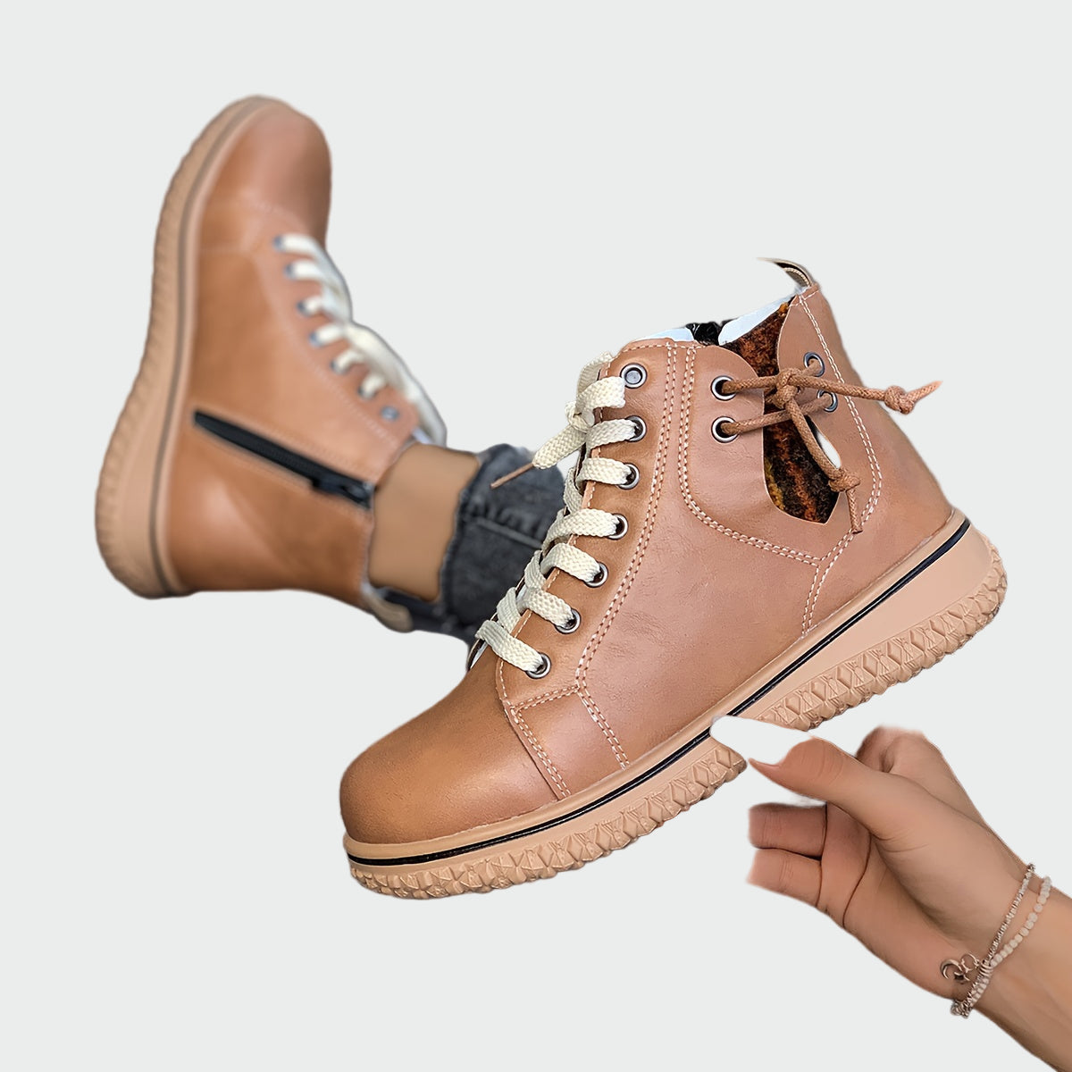 Botines de cuero ortopédico