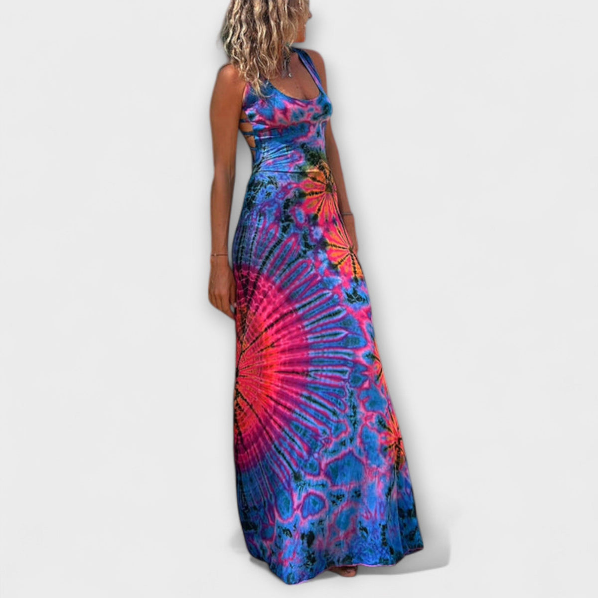 Ronja - El vestido maxi Tie-Dye impreso