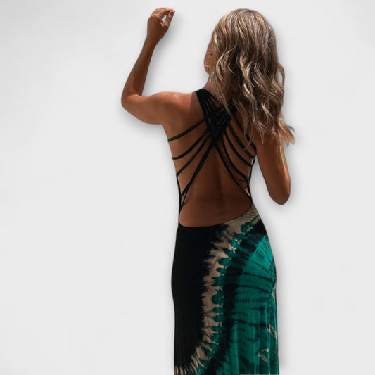 Livia - Vestido maxi con cielo estrellado y batik