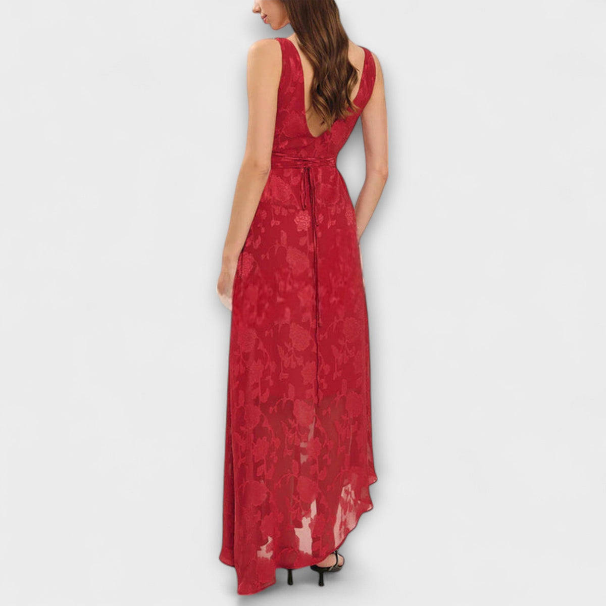 Opale - Vestido Maxi Elegante Sin Mangas con Motivo de Encaje