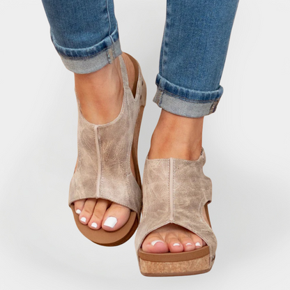 Sandalias con plataforma de ante
